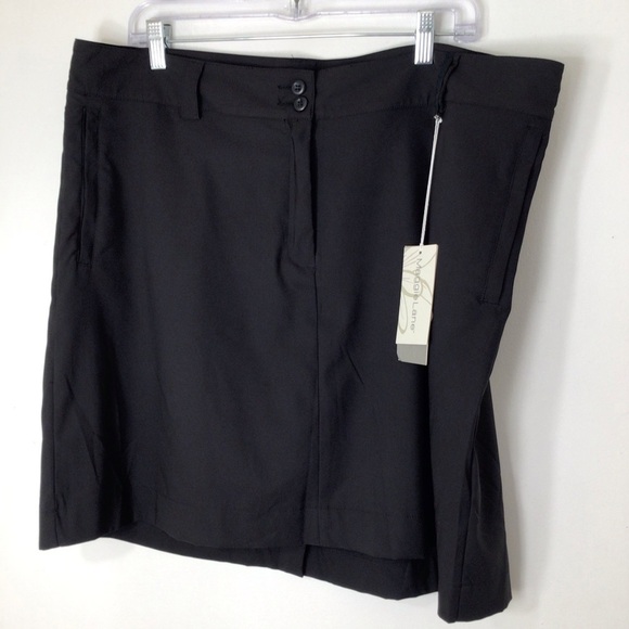 NWT Maggie Lane skort women 20 black new golf polyester spandex stretch - Picture 1 of 9